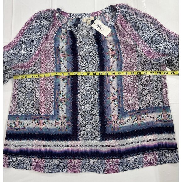 Style & Co. Women Top Petite PXL/PTG Blouse Long Sleeves Semi Sheer NWT - Picture 4 of 7